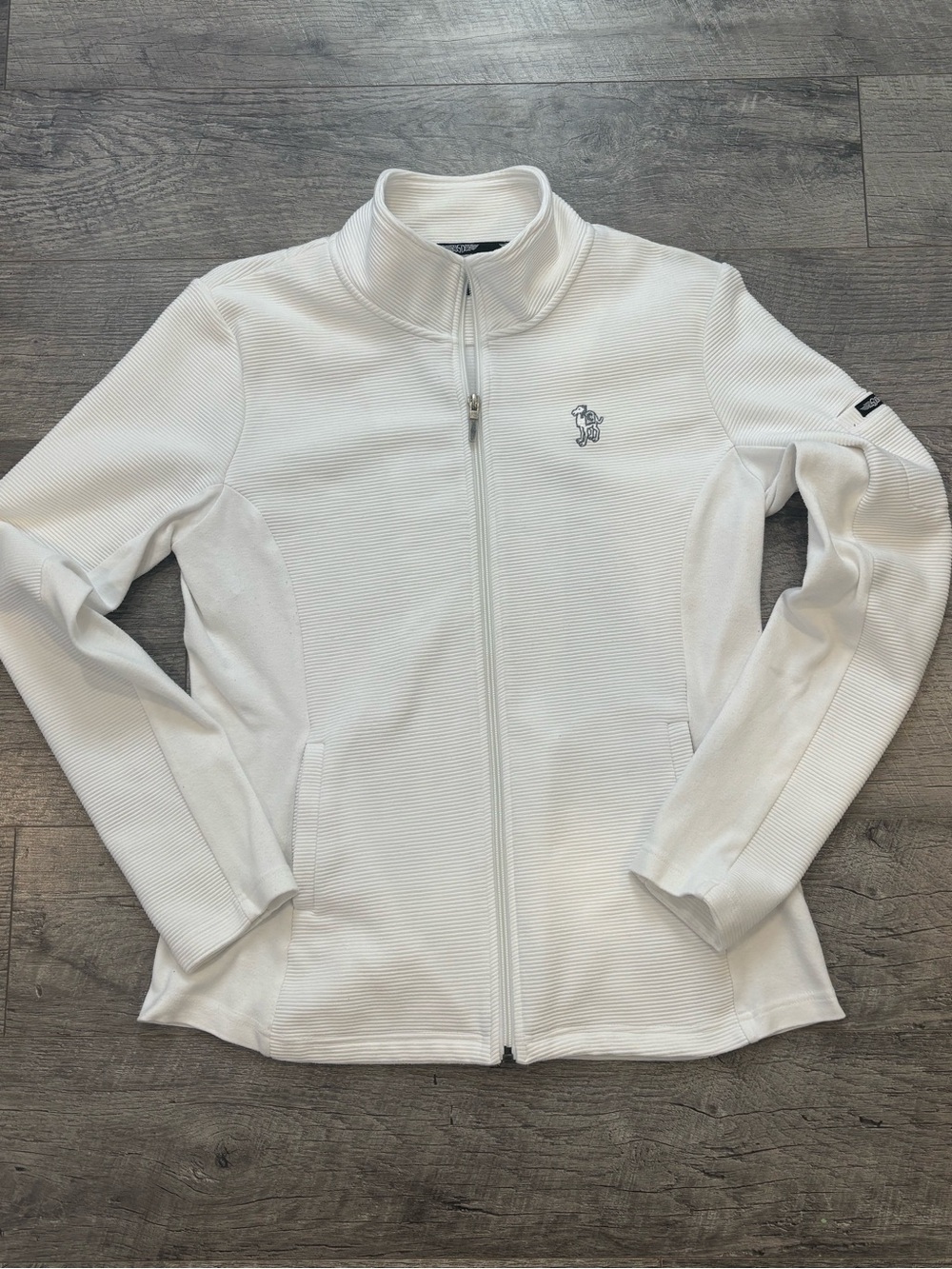 Straight Down Women’s White Golf Jacket XL Full Zip Stretch Pockets